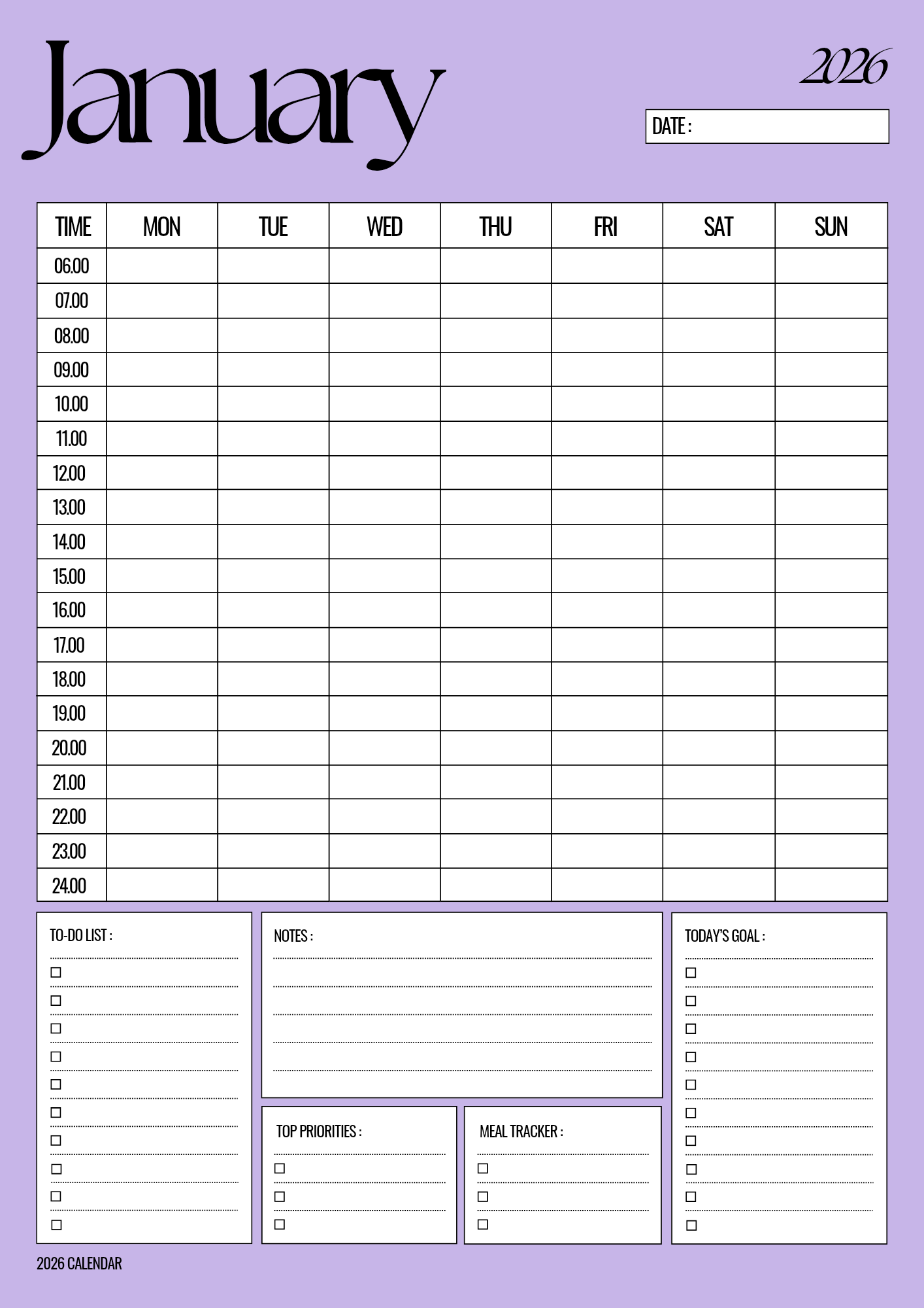 “2026 Purple Planner PDF – Aesthetic Digital Planner, Goal Tracker, Habit Tracker, Weekly & Monthly Printable Organizer, Instant Download 6 “2026 Purple Planner PDF – Aesthetic Digital Planner, Goal Tracker, Habit Tracker, Weekly & Monthly Printable Organizer, Instant Download - Image 4