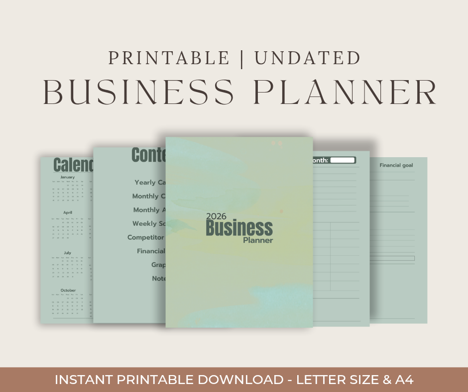 2026 Business Planner Printable | Digital Planner PDF | Small Business Organizer | Editable Planner Template | Goal & Finance Tracker | Instant Download 3 2026 Business Planner Printable | Digital Planner PDF | Small Business Organizer | Editable Planner Template | Goal & Finance Tracker | Instant Download - Image 2