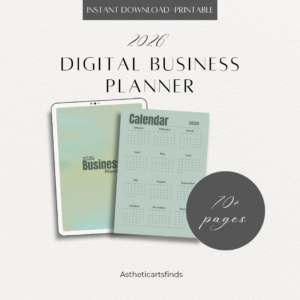 2026 Business Planner Printable | Digital Planner PDF | Small Business Organizer | Editable Planner Template | Goal & Finance Tracker | Instant Download