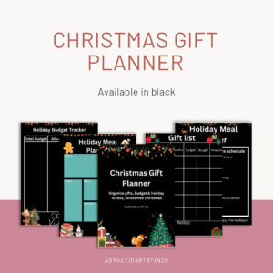 Christmas Gift Planner Bundle | Printable Holiday Gift Planner + Color Gift Tags + DIY Card Envelopes | Christmas Digital Download
