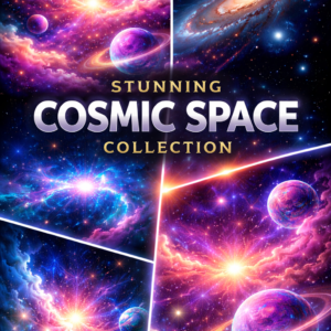 Cosmic Galaxy Backgrounds – Luxury Space Aesthetic Digital Collection – Sophistiko – 12 images